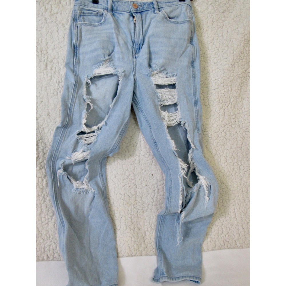 HOLLISTER Ultra High Rise Mon Distressed Jeans  size 7  W27" Blue  Women's